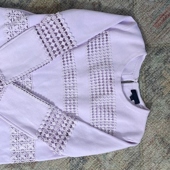 Purple j crew embroidered long sleeve cotton sweater top XXS EUC - Picture 3 of 6